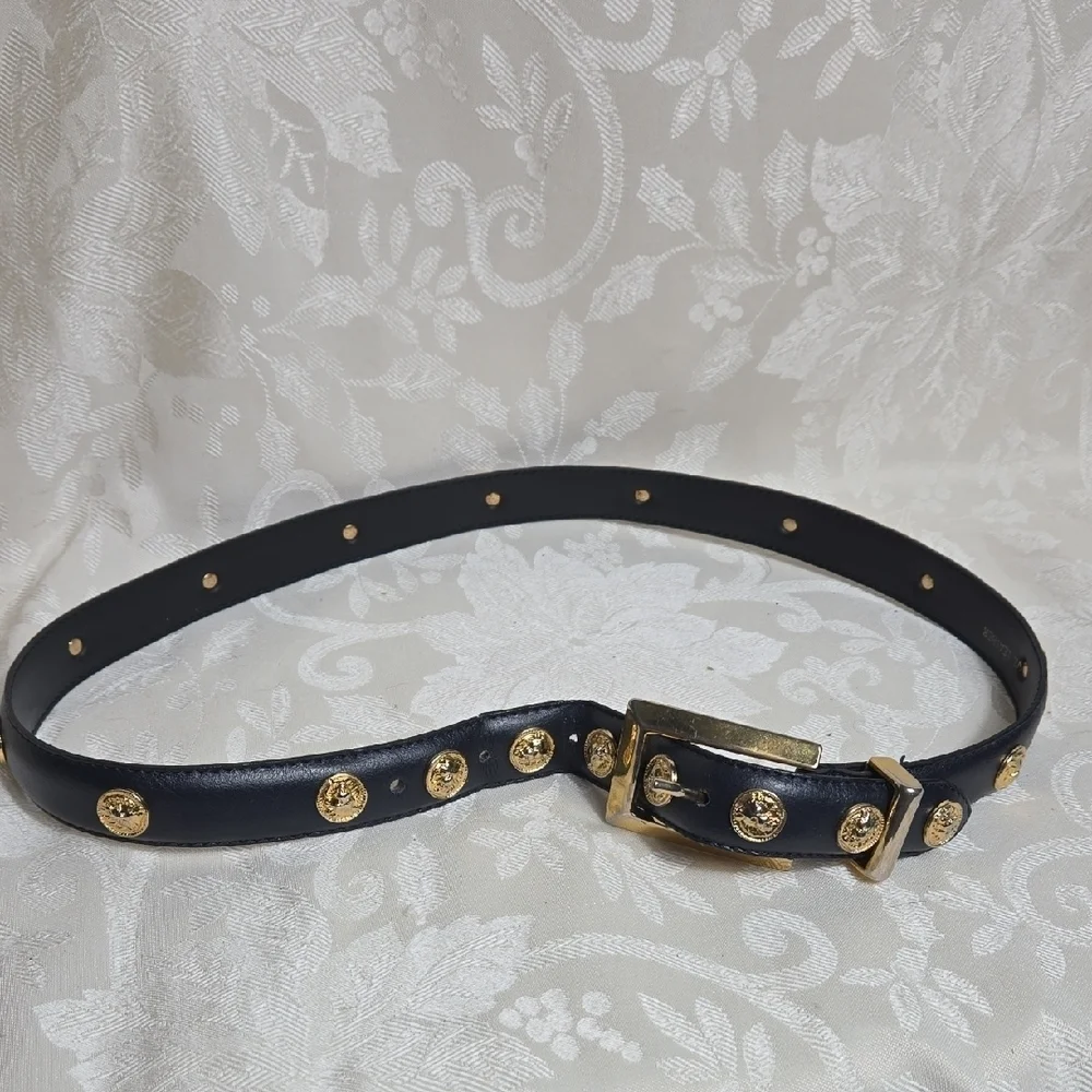 Tarox Black And Gold Embellished Leather Women's Belt